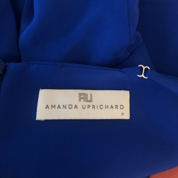 Amanda Uprichard Blue Silk Peplum Dress Size XS/P - Picture 5 of 7